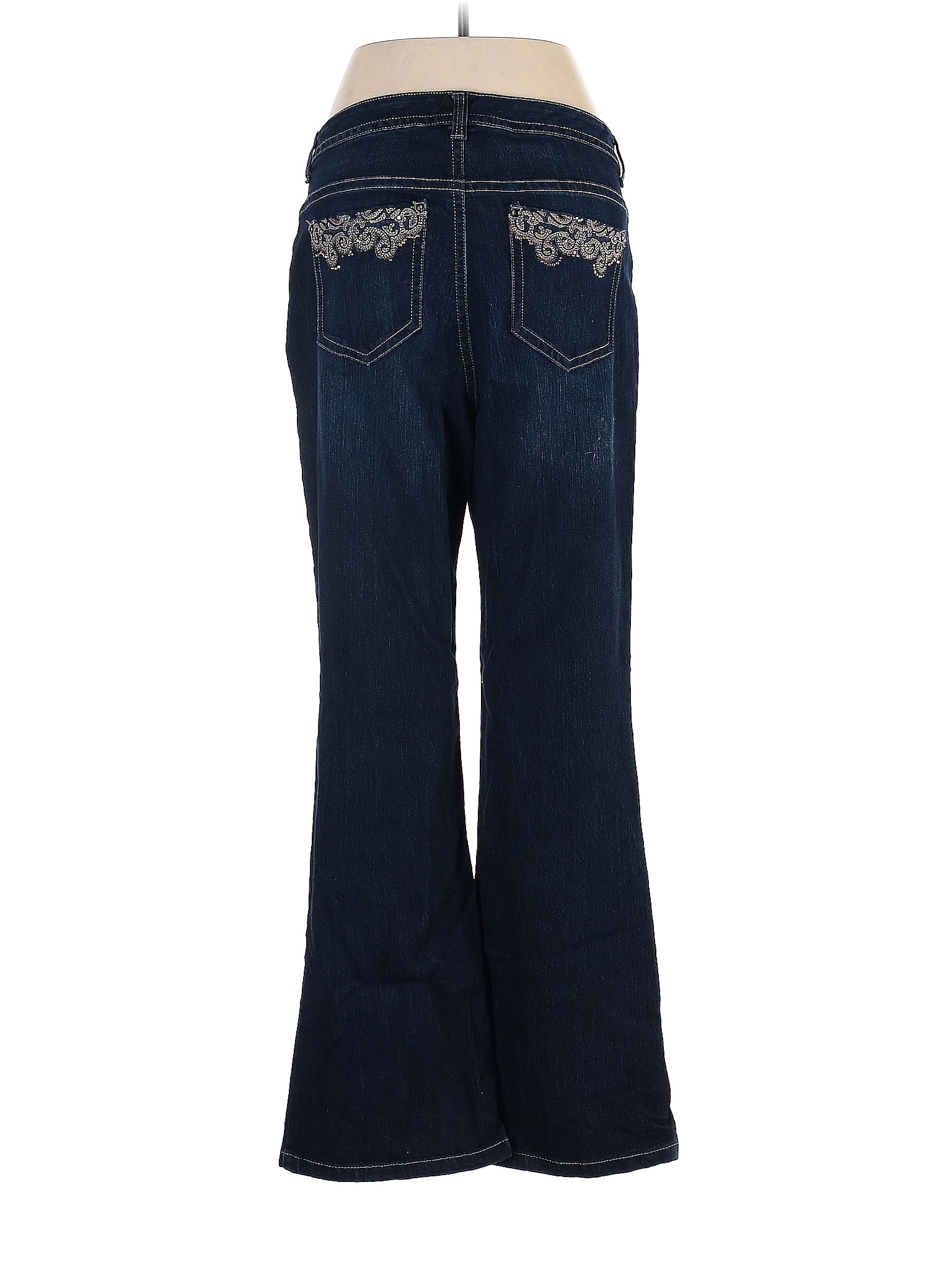 New Directions Solid Blue Jeans Size 14 - 67% off