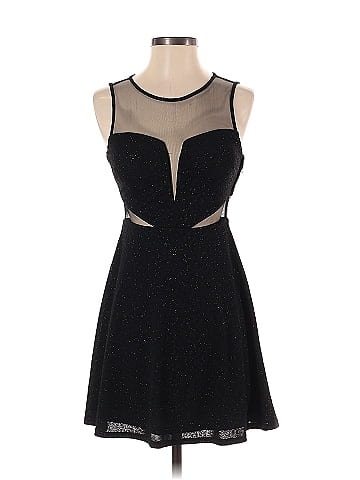 Hailey Logan by Adrianna Papell Solid Black Cocktail Dress Size 3