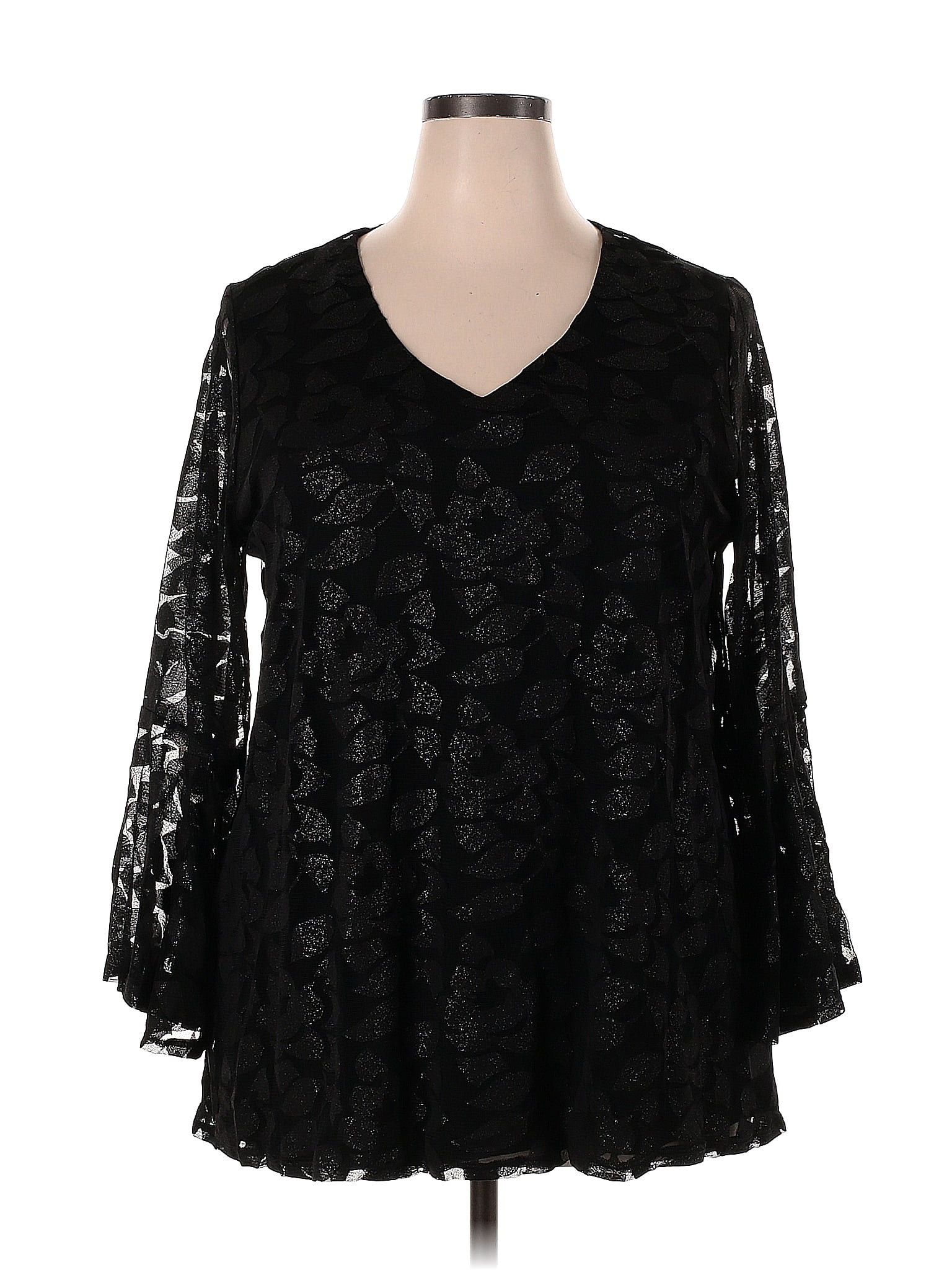 Alfani Womens Smocked Waist Top Black Size 0x main image 0