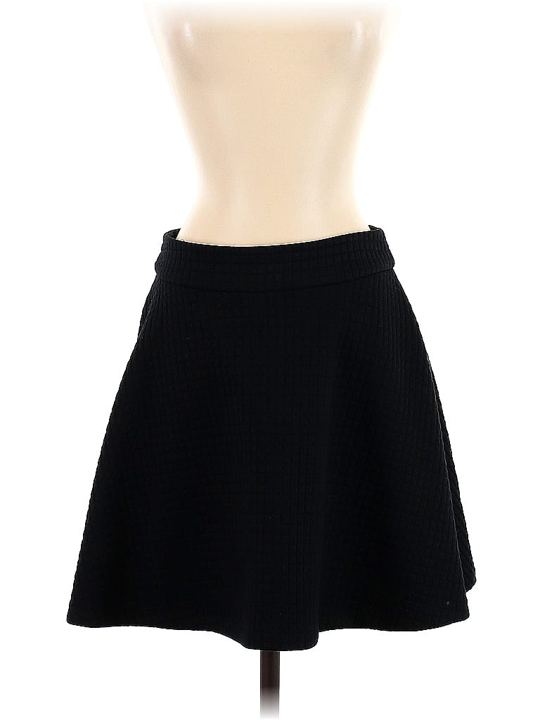 Banana Republic Solid Houndstooth Tortoise Grid Black Casual Skirt Size 2 (Petite) - photo 1