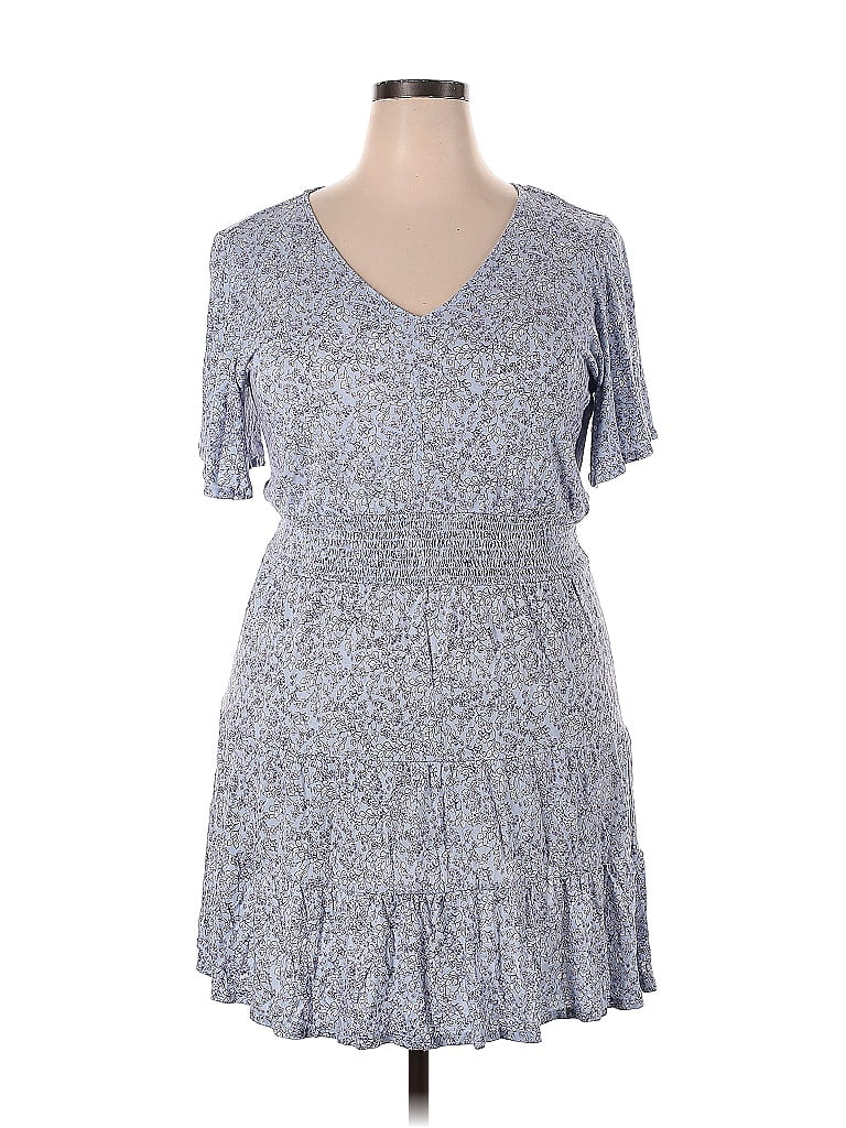 Ann Taylor LOFT 100% Rayon Multi Color Gray Casual Dress Size XXL - 64% ...