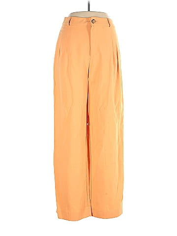 Zara Linen Wide Leg Pant Size M, Orange