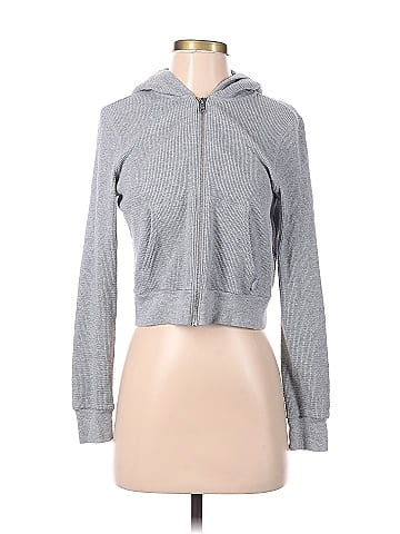 Lululemon Athletica Solid Gray Zip Up Hoodie Size 8 - 67% off