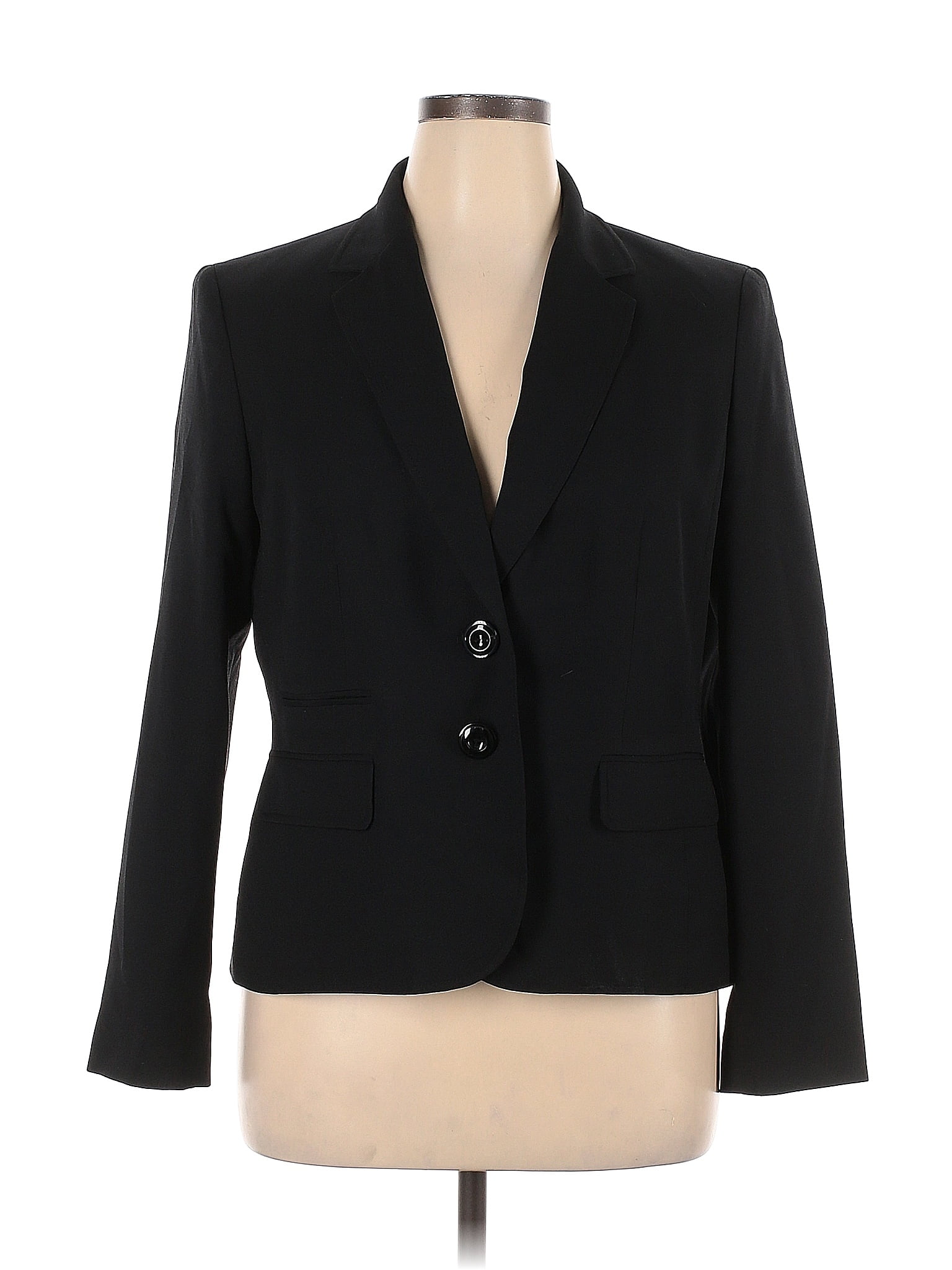 Kasper 100% Polyester Solid Black Blazer Size 14 - 74% off | thredUP