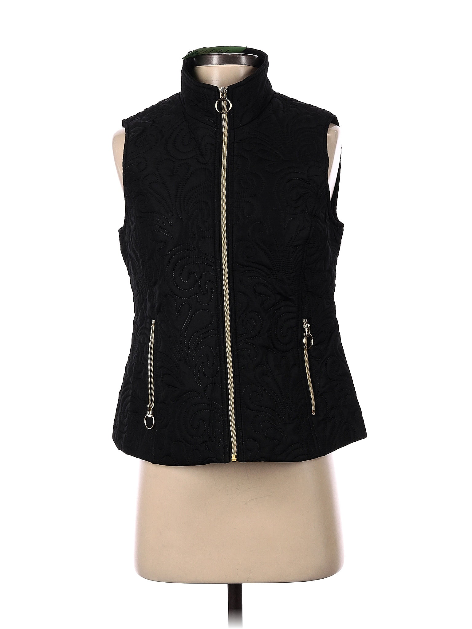 Black Rivet 100 Polyester Solid Black Vest Size S (Petite) 71 off