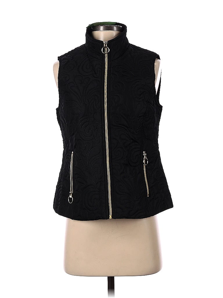 Black Rivet 100 Polyester Solid Black Vest Size S (Petite) 71 off