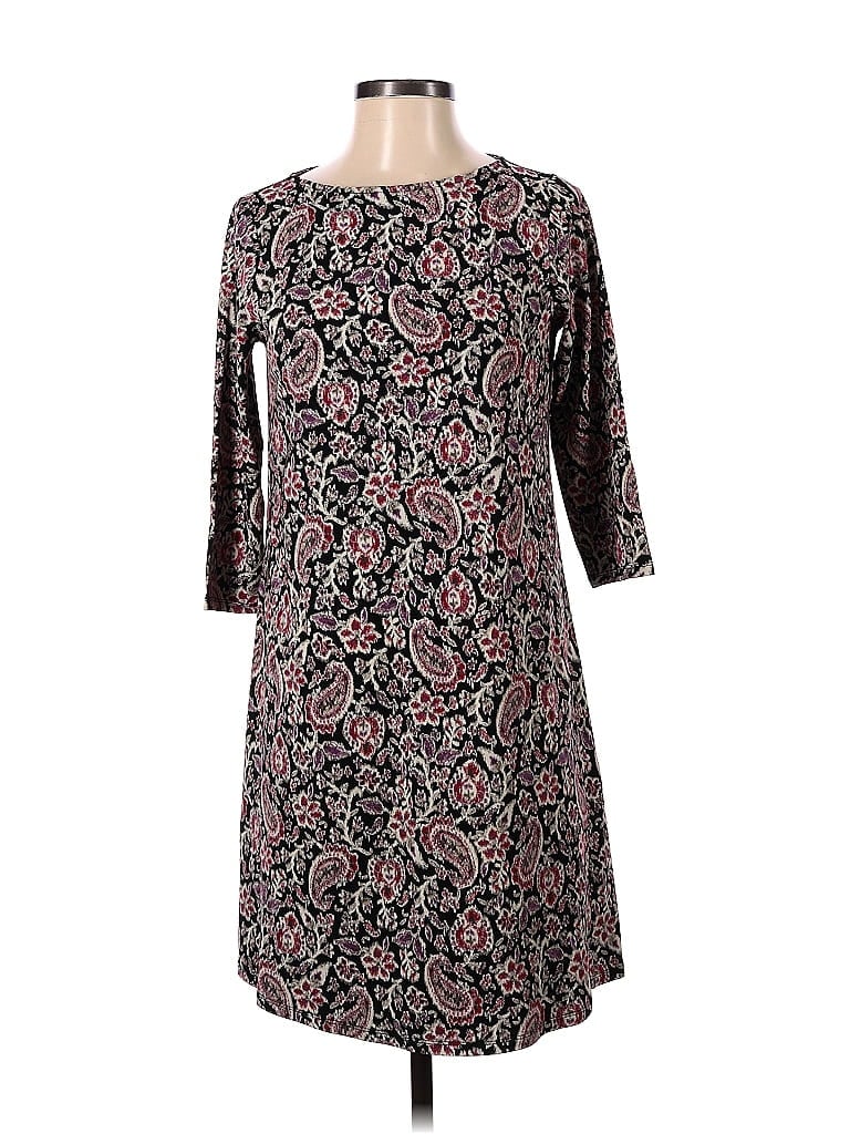 J.Jill Multi Color Burgundy Casual Dress Size XS (Petite) - 68% off