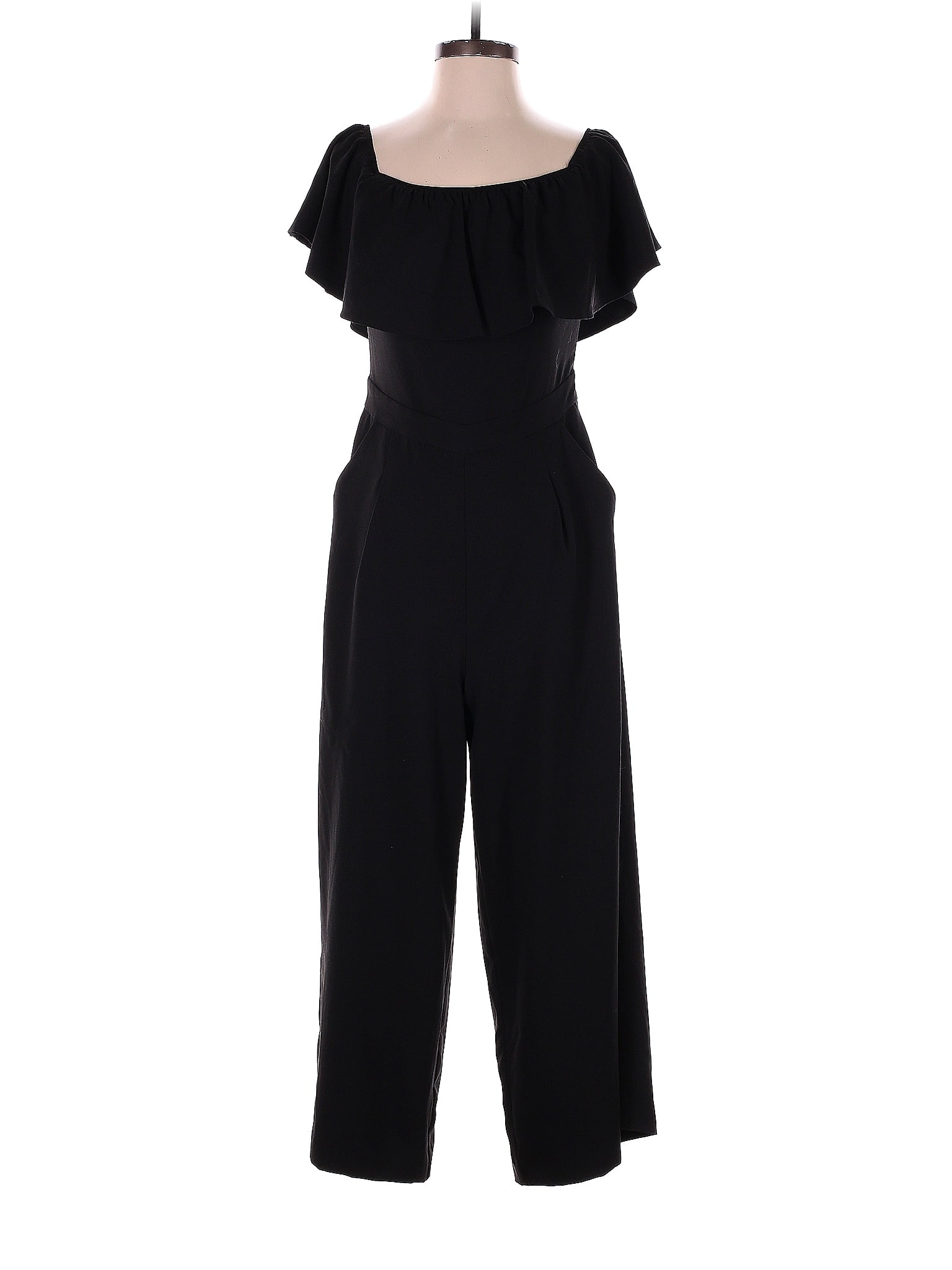 Banana Republic Factory Store 100 Polyester Solid Black Jumpsuit Size