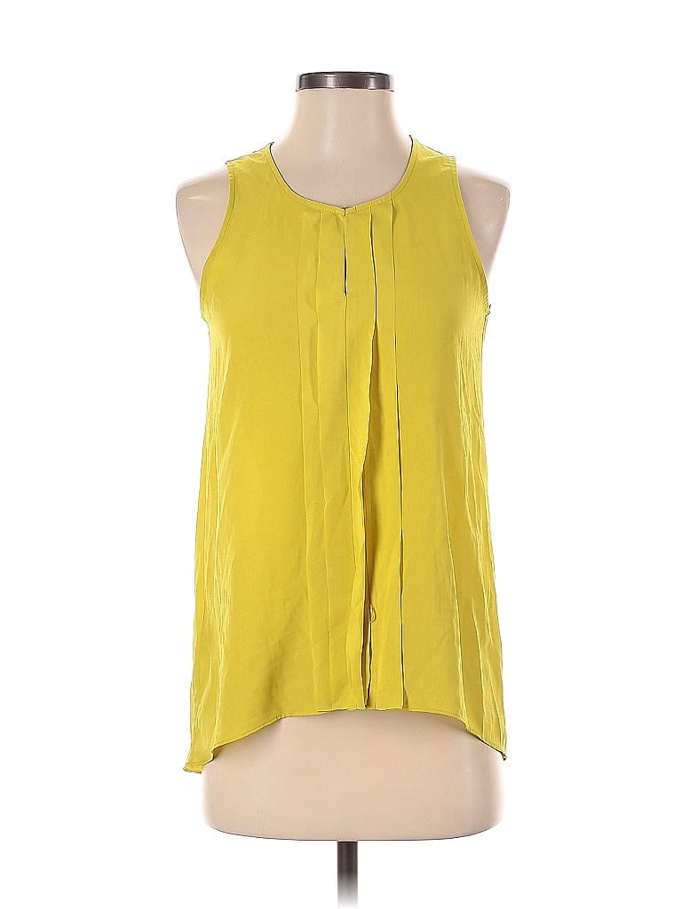 BCBG Paris 100% Polyester Yellow Sleeveless Blouse Size XXS - photo 1