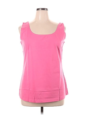 Assorted Brands Solid Pink Tank Top Size 1X (Plus) - 56% off