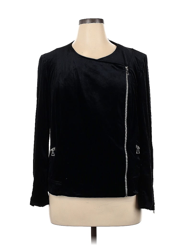 Lane Bryant Solid Black Jacket Size 14 - 16 Plus (Plus) - 71% off | thredUP