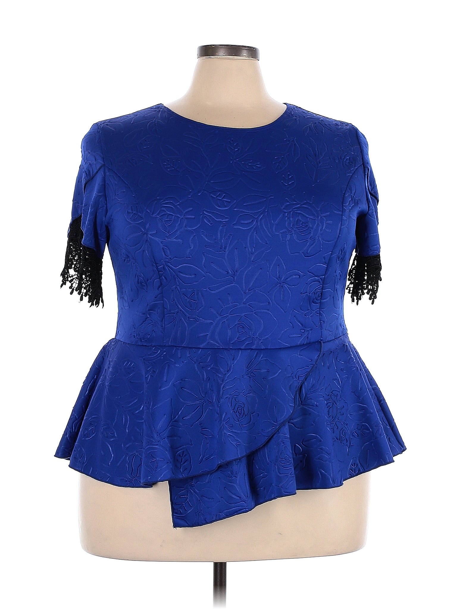 Seven Karat Sapphire Blue Short Sleeve Top Size 3x Plus 52 Off