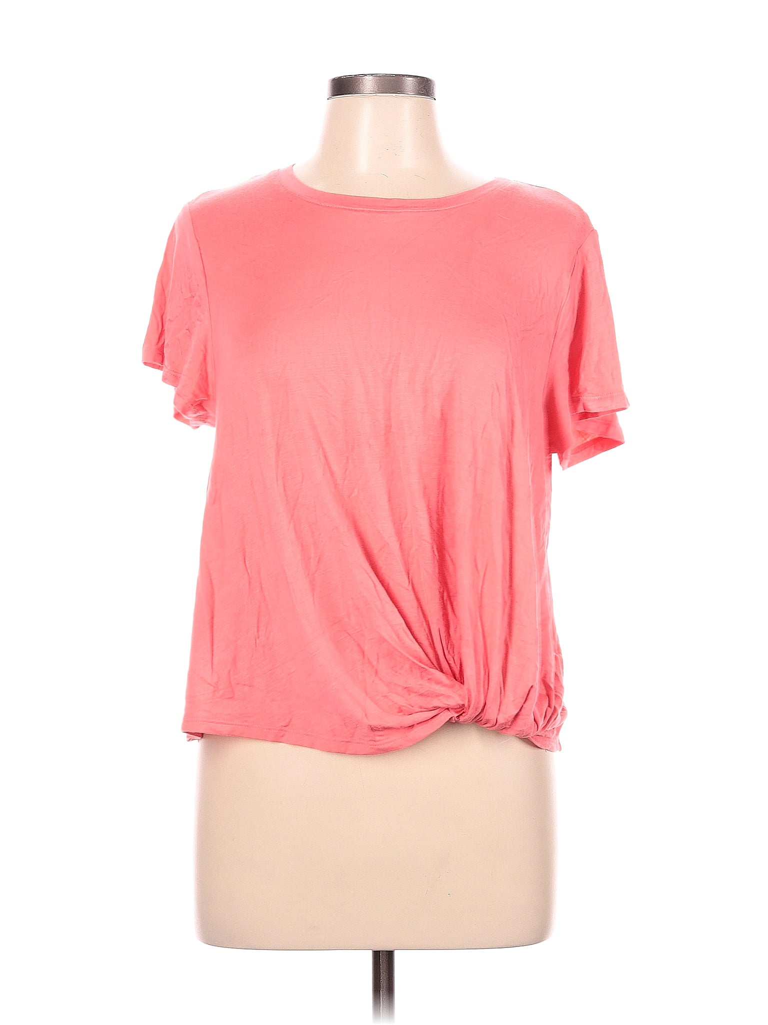 Sonoma Goods For Life Solid Pink Short Sleeve Top Size L 48 Off