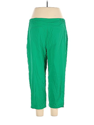 So Slimming by Chico's Solid Green Teal Casual Pants Size Lg