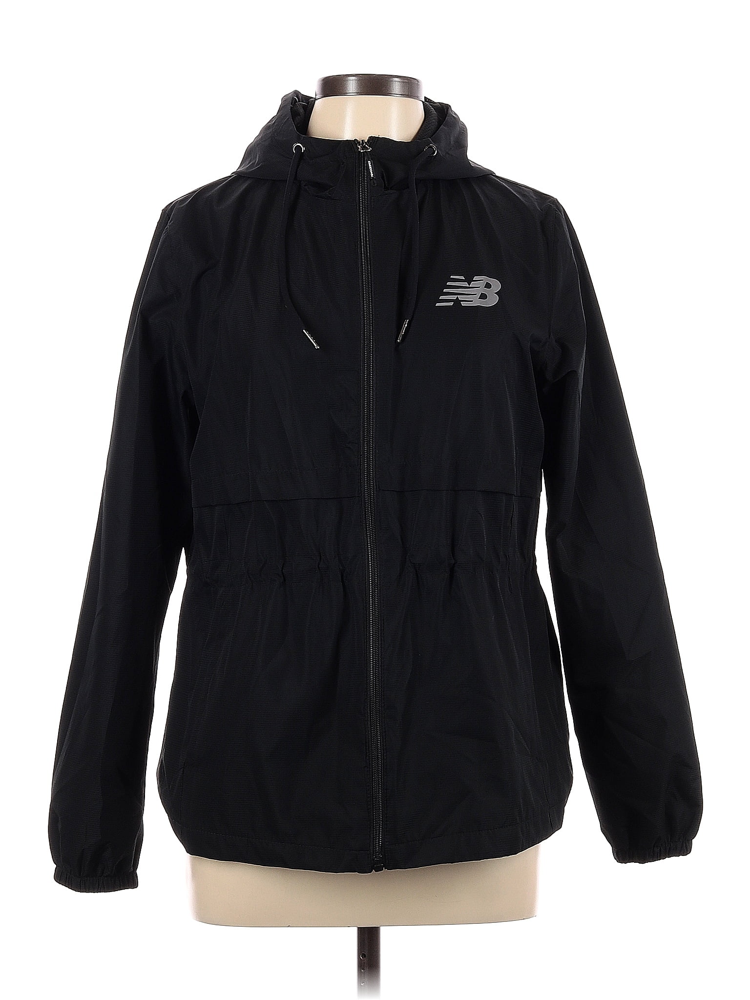 New Balance 100% Polyester Solid Black Jacket Size L - 68% off | thredUP