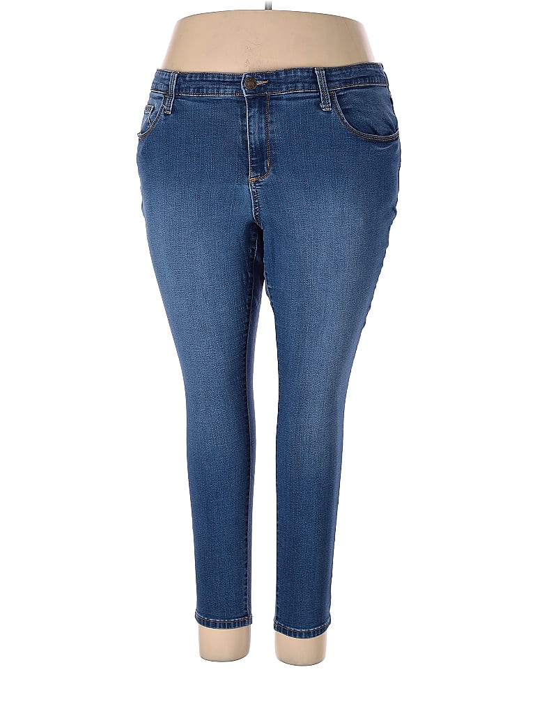 Ava & Viv Solid Blue Jeans Size 20 (Plus) - 28% off | thredUP