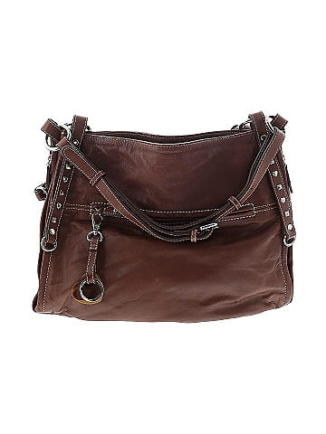 Barr Barr New York 100 Leather Solid Brown Leather Shoulder Bag