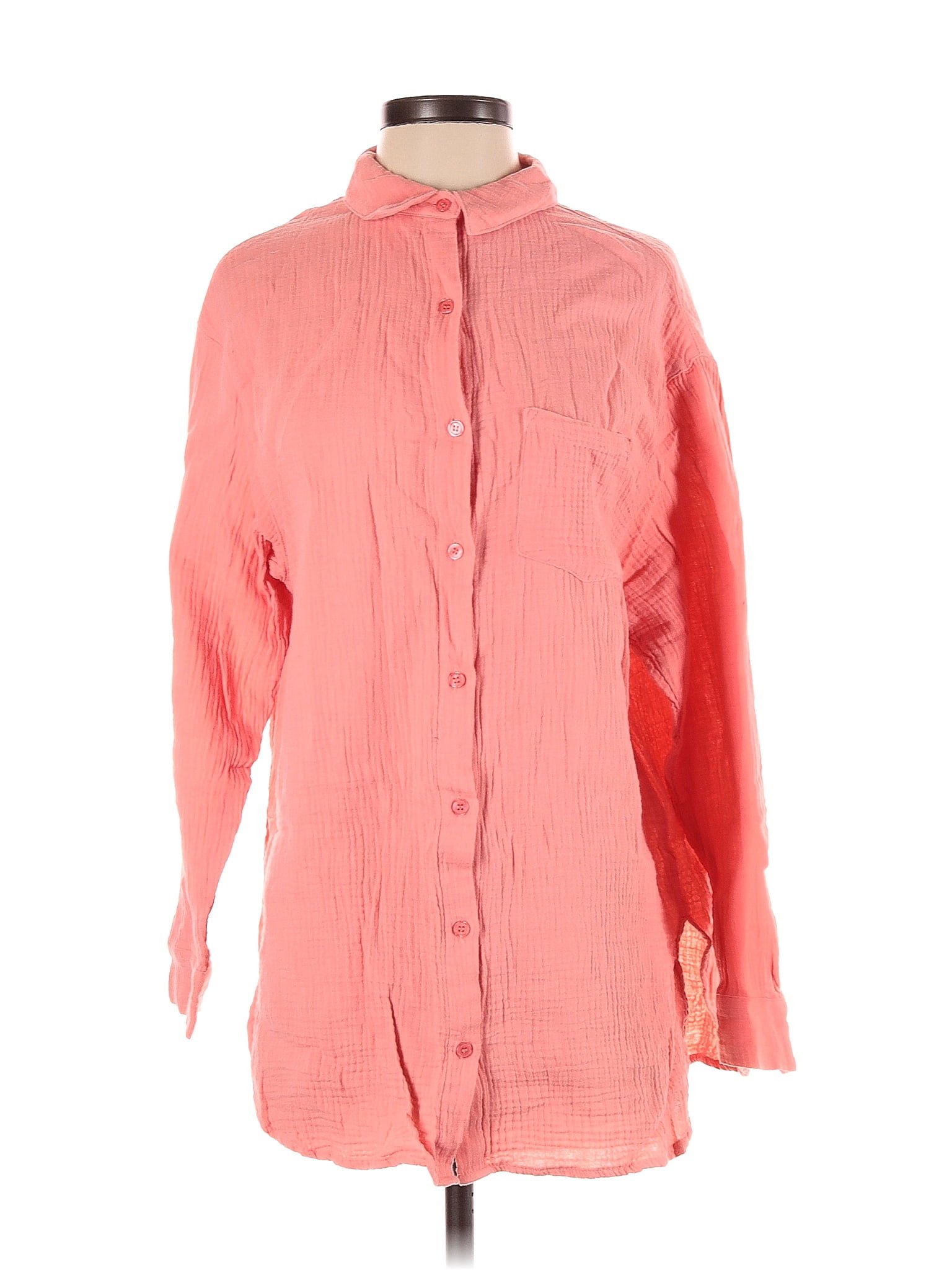 Fore 100 Cotton Pink Long Sleeve Button Down Shirt Size S 71 Off