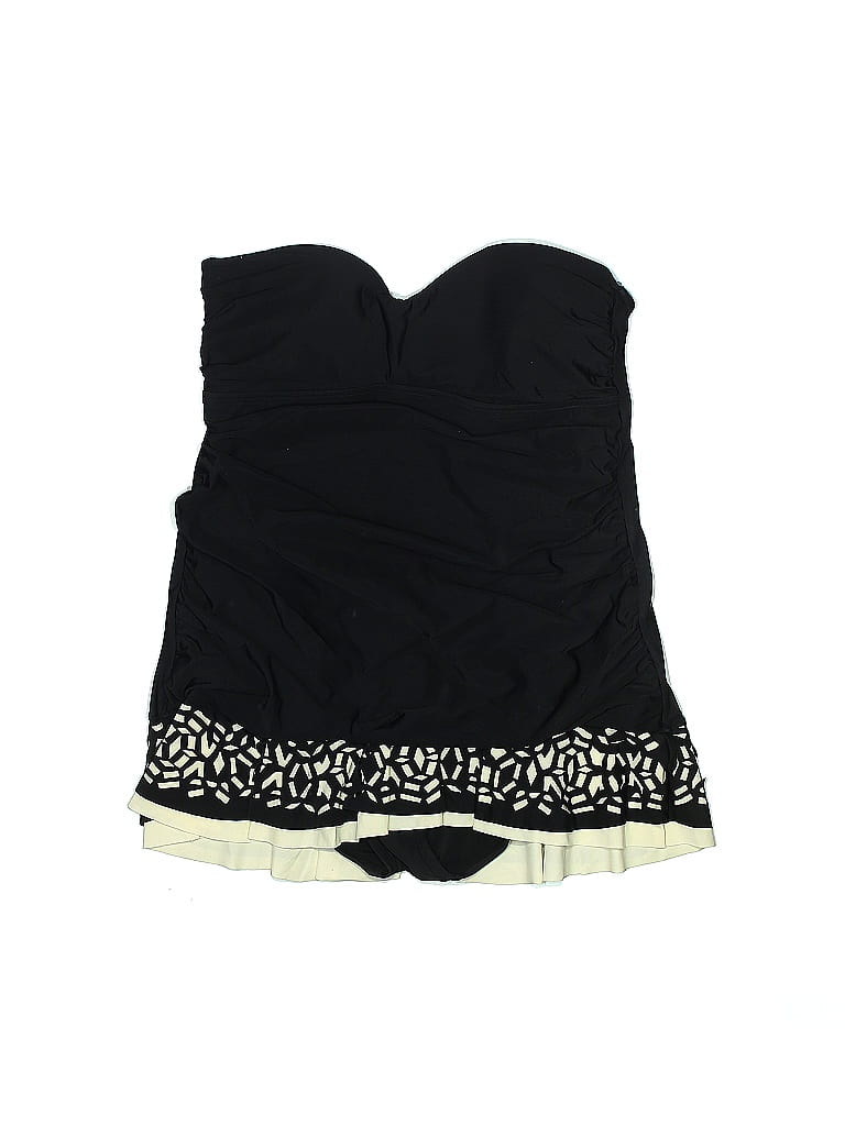 Aqua Green Solid Black One Piece Swimsuit Size L 36 off thredUP