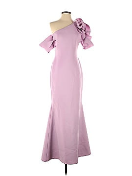 Badgley Mischka Lilac One Shoulder Gown (view 1)