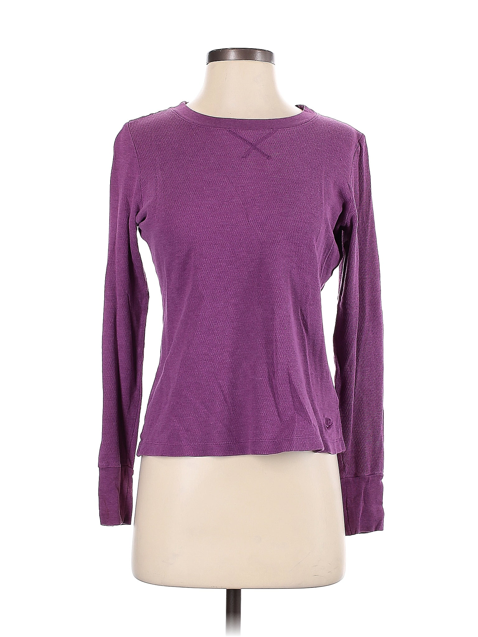 Nike 100 Cotton Solid Purple Thermal Top Size S 70 off thredUP