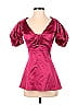 Assorted Brands Burgundy Short Sleeve Blouse Size XXS (estimated) - photo 1