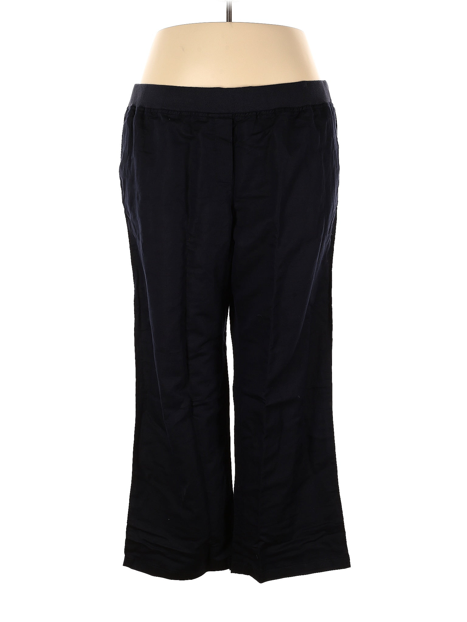 Lands' End Solid Black Linen Pants Size 3X (Plus) - 68% off | thredUP