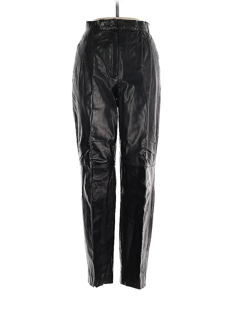 Oleg Cassini 100% Nylon Black Faux Leather Pants Size 4 - photo 1