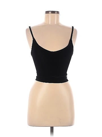 Brandy Melville Solid Black Tank Top One Size - 52% off