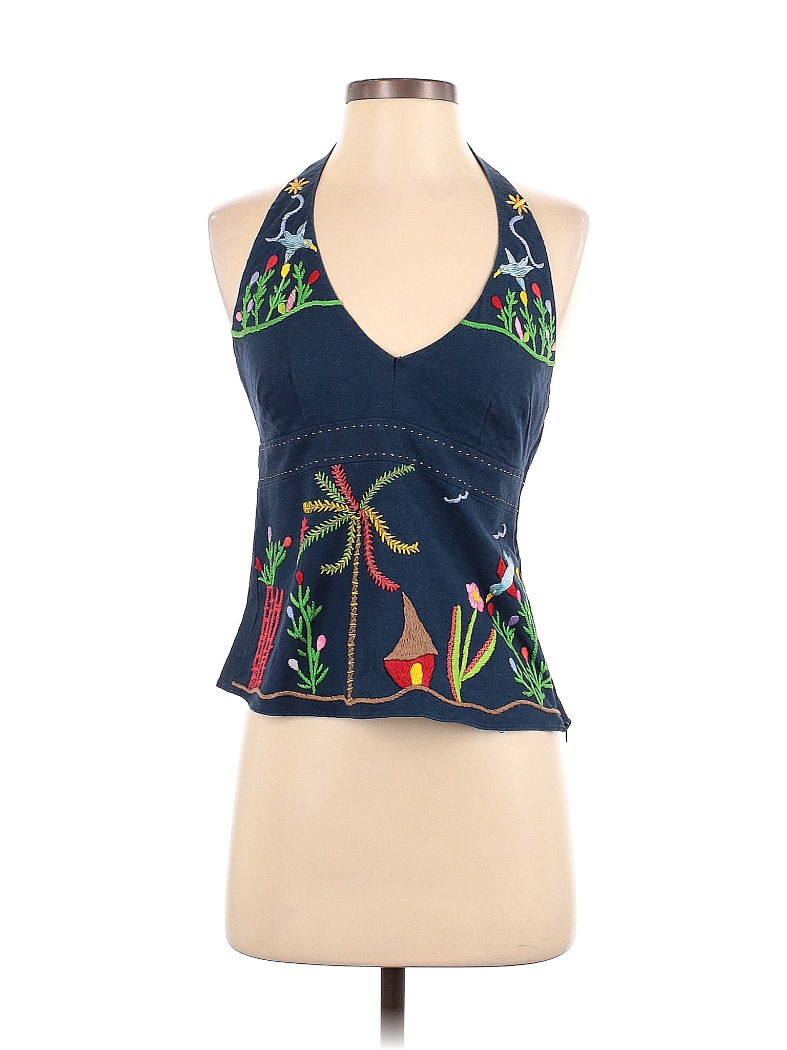 Blouse Sleeveless By Cmc In Tropical Print, Size: S