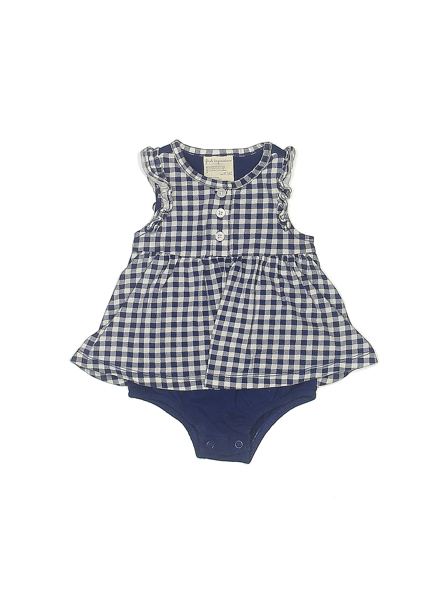 Blue Gingham Onesie