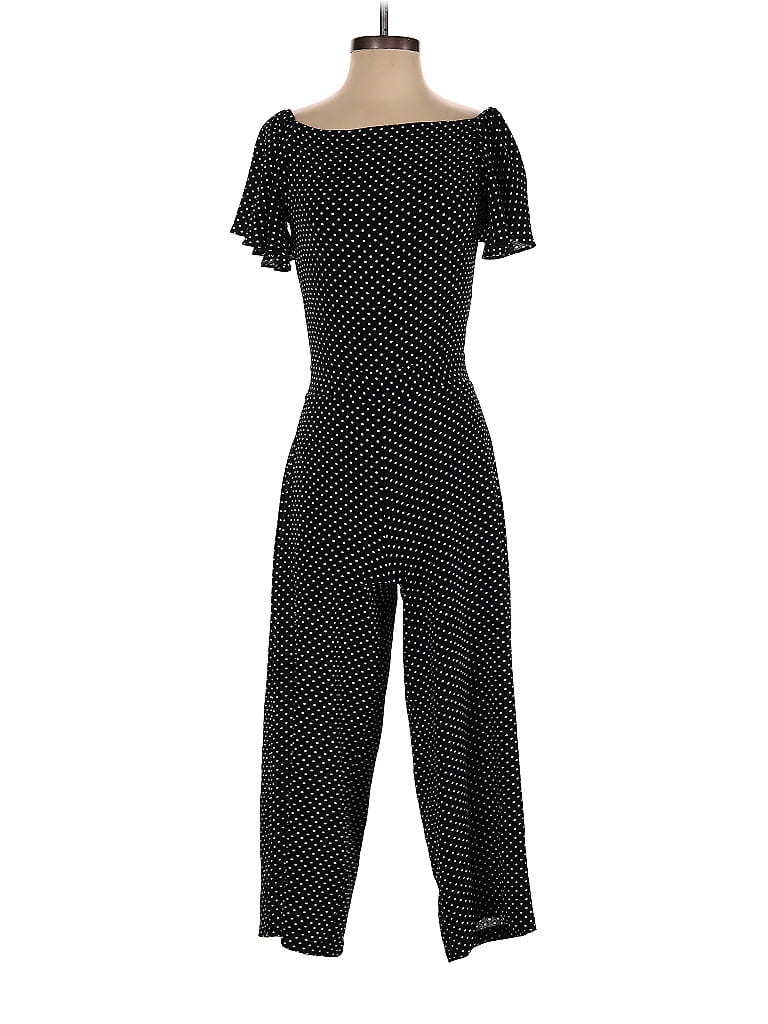 Haute Rogue 100% Acrylic Polka Dots Houndstooth Jacquard Hearts Stars Black Jumpsuit Size XS - photo 1
