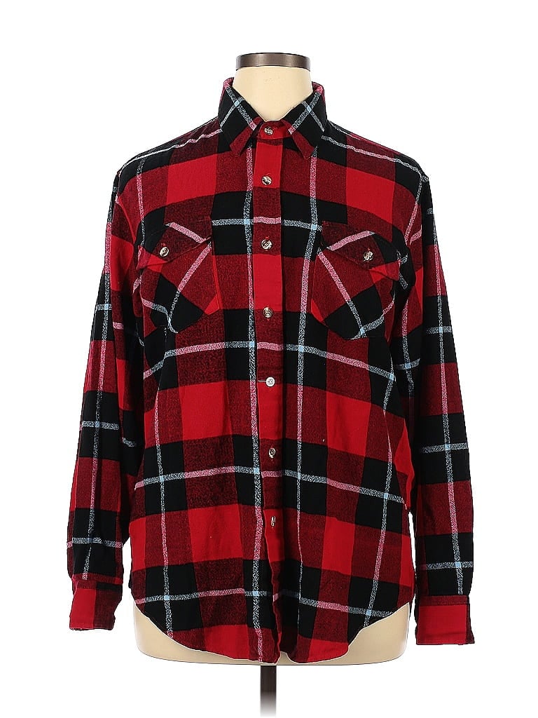 Pre-owned Assorted Brands Long Sleeve Button Down Shirt In Red