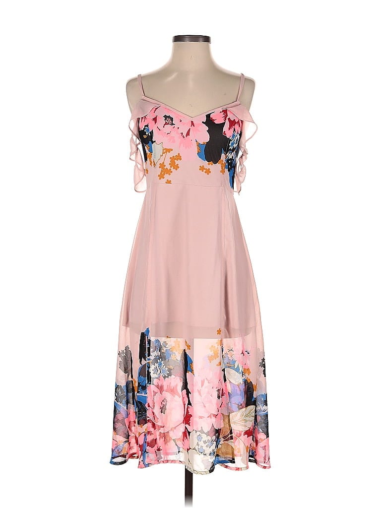 Express 100 Polyester Floral Pink Cocktail Dress Size S (Petite) 73