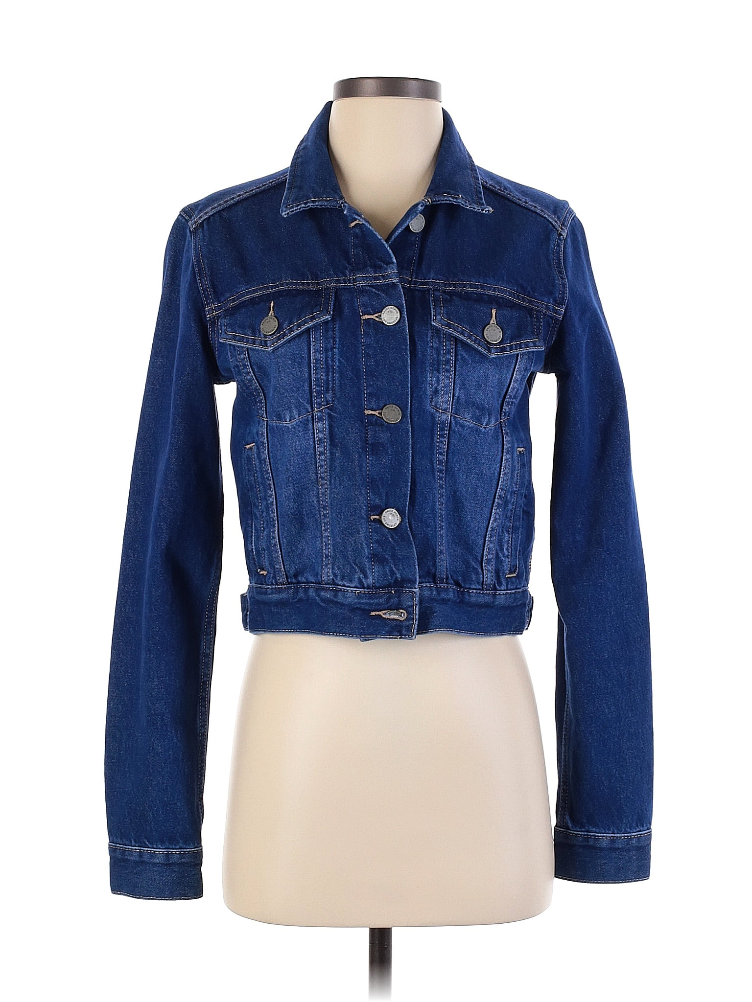 Paige 100 Cotton Solid Blue Denim Jacket Size Xs 79 Off Thredup