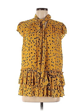 Nicole Miller Collection Yellow Leopard Tie Blouse (view 1)