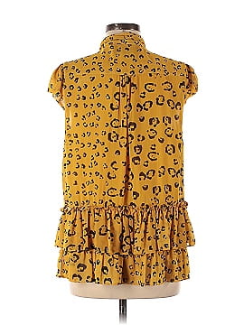 Nicole Miller Collection Yellow Leopard Tie Blouse (view 2)