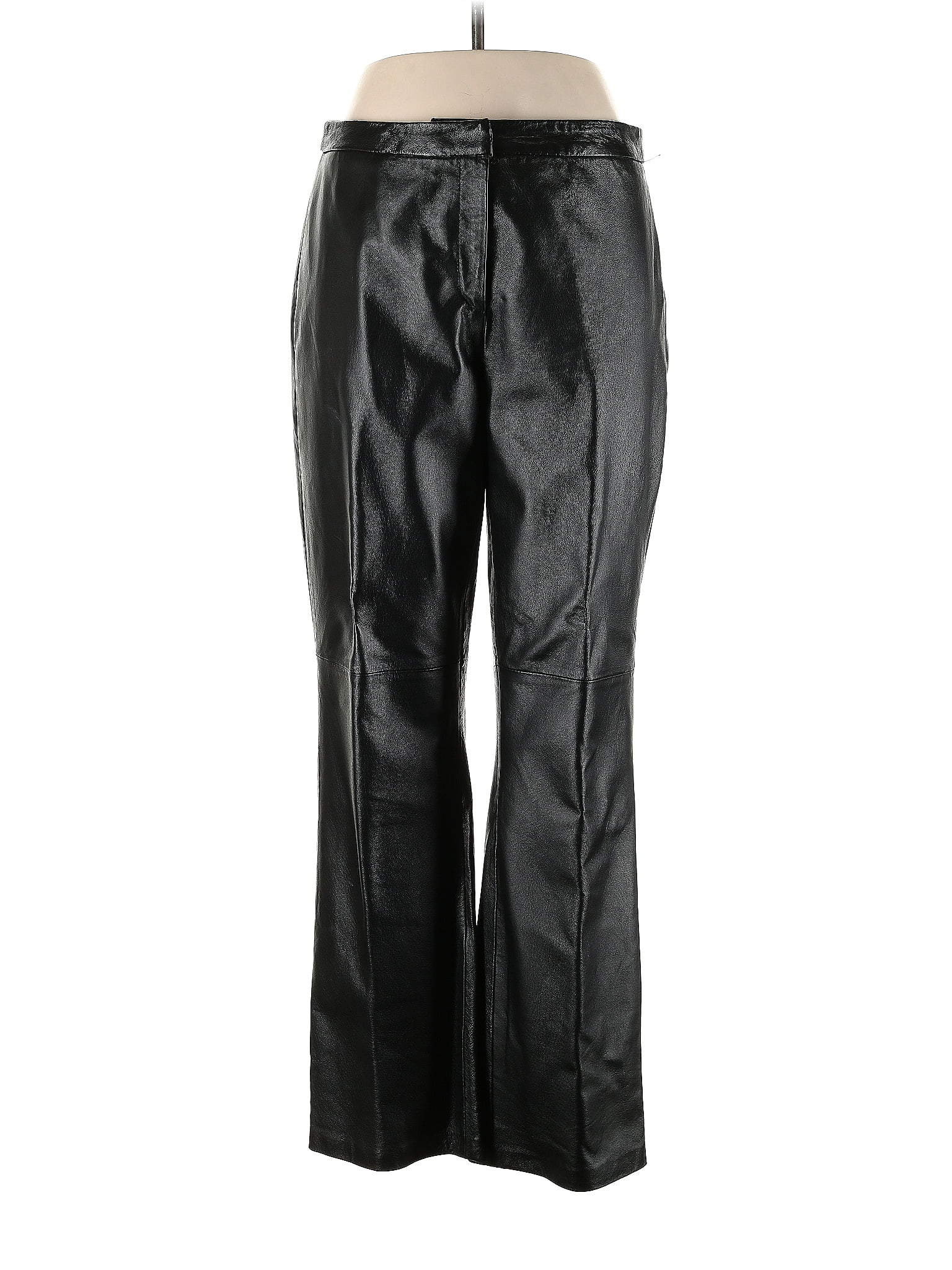 Laura Leigh ltd. 100% Leather Solid Black Leather Pants Size 12 - 18% ...