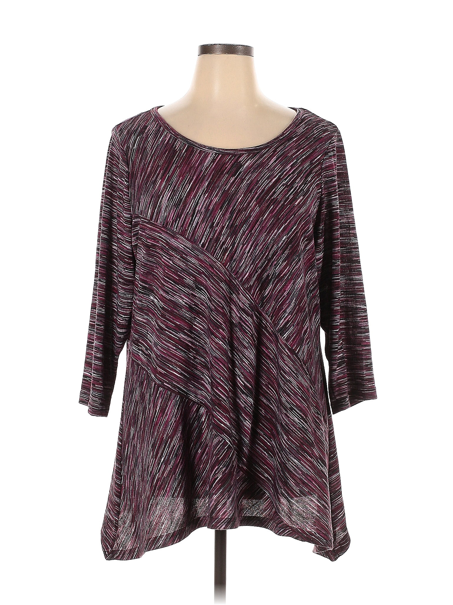 Zac & Rachel Multi Color Purple Pullover Sweater Size 2X (Plus) - 47% ...