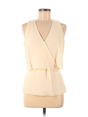 Theory Solid Ivory Sleeveless Blouse Size S - 82% off