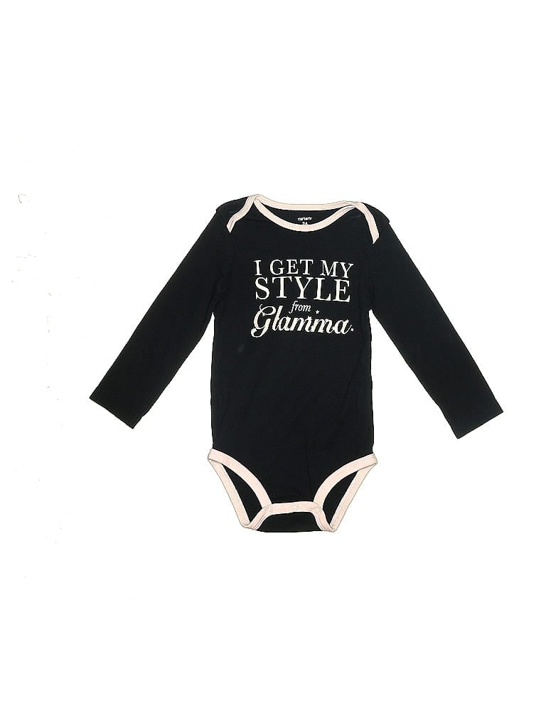 Carters 100 Cotton Solid Black Long Sleeve Onesie Size 2t 54 Off