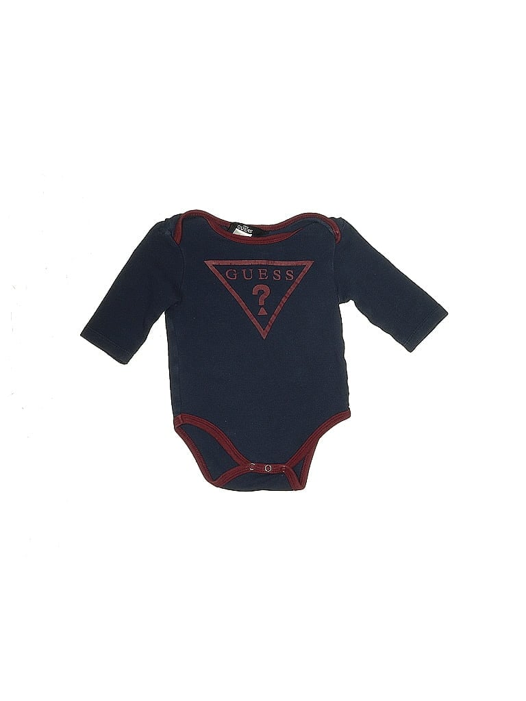 Guess 100% Cotton Blue Long Sleeve Onesie Size 3-6 mo - photo 1