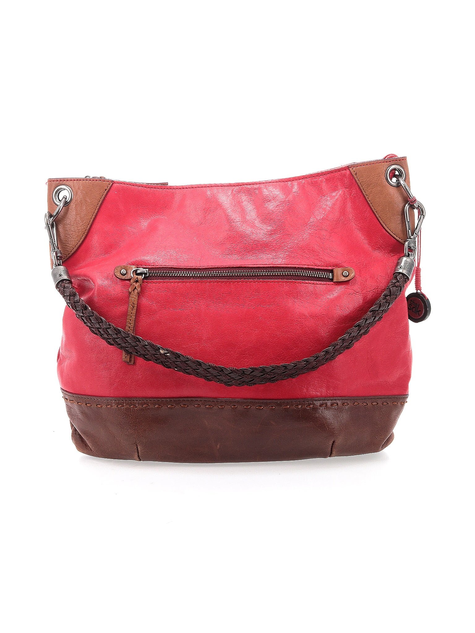 The Sak 100 Leather Color Block Solid Red Leather Shoulder Bag