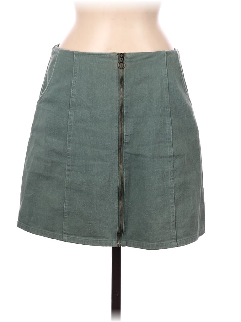 Mi ami 100% Cotton Green Denim Skirt Size M - photo 1