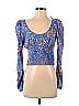Free People 100% Polyester Blue Long Sleeve Blouse Size S - photo 1