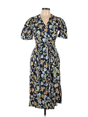 Draper james store linen wrap dress