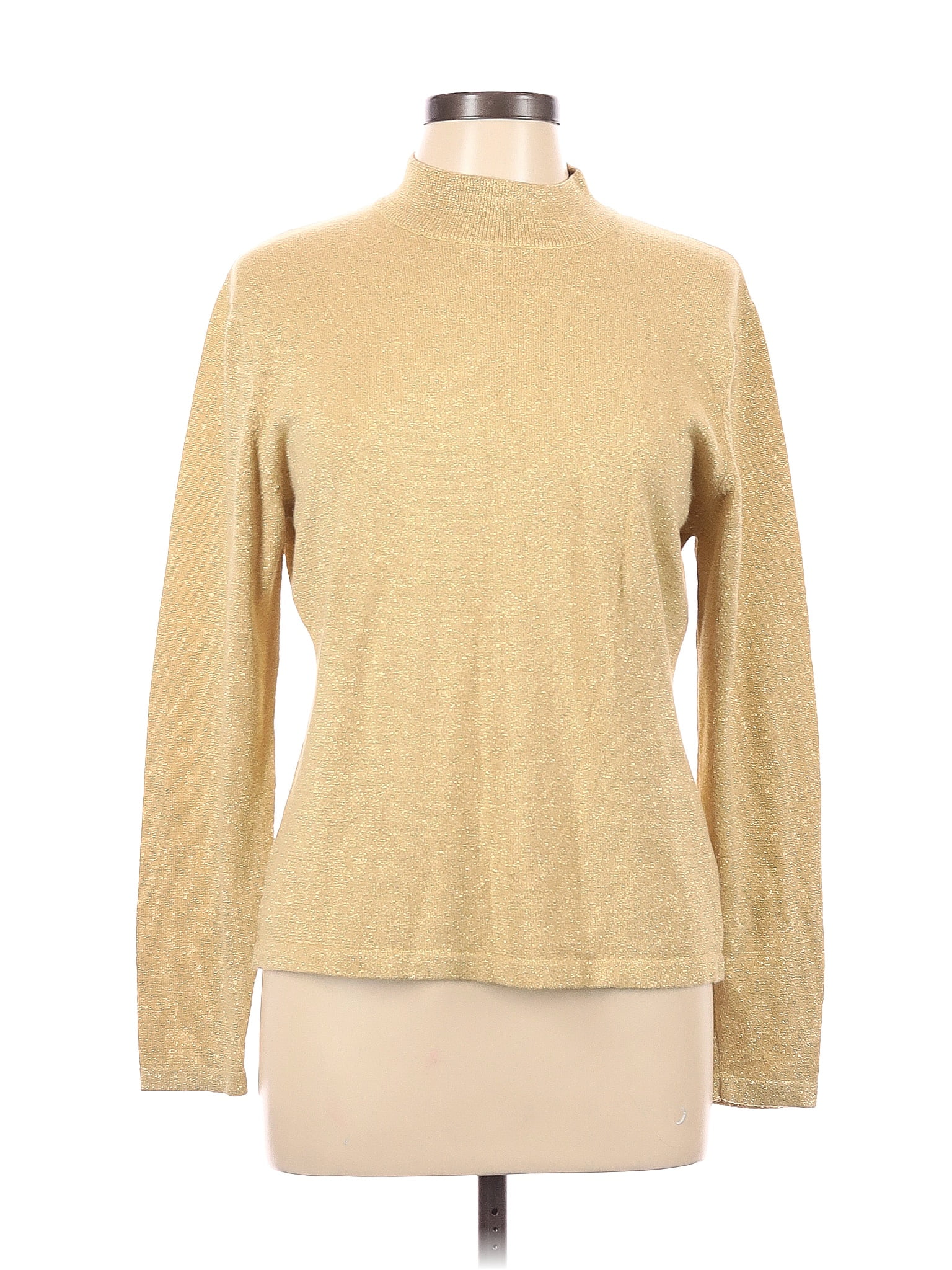 Gold metallic outlet turtleneck sweater