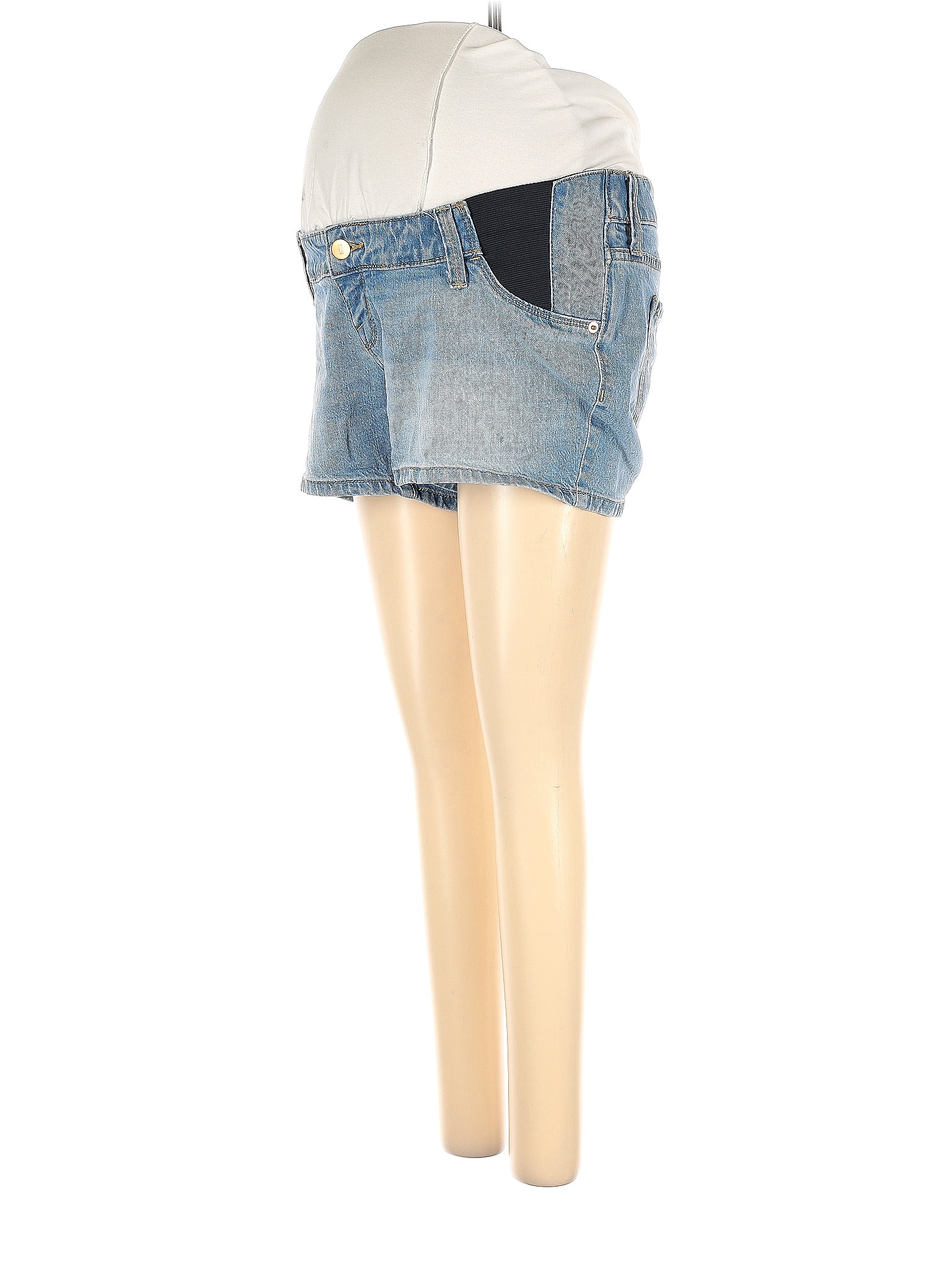 Isabel Maternity Solid Blue Denim Shorts Size 2 (Maternity) 25 off