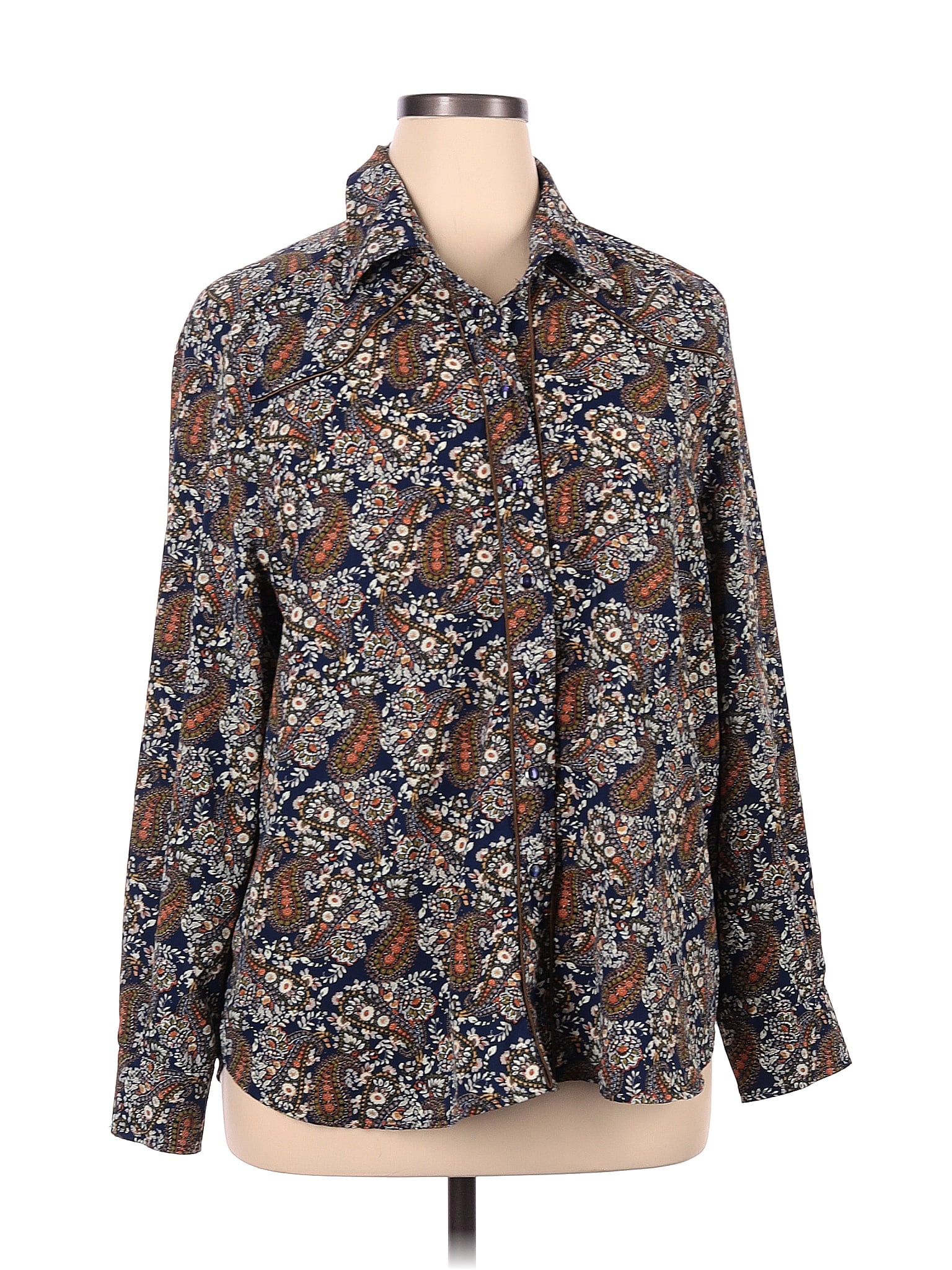 Long Sleeve  Button Down Shirt - Blue Multi main image 0