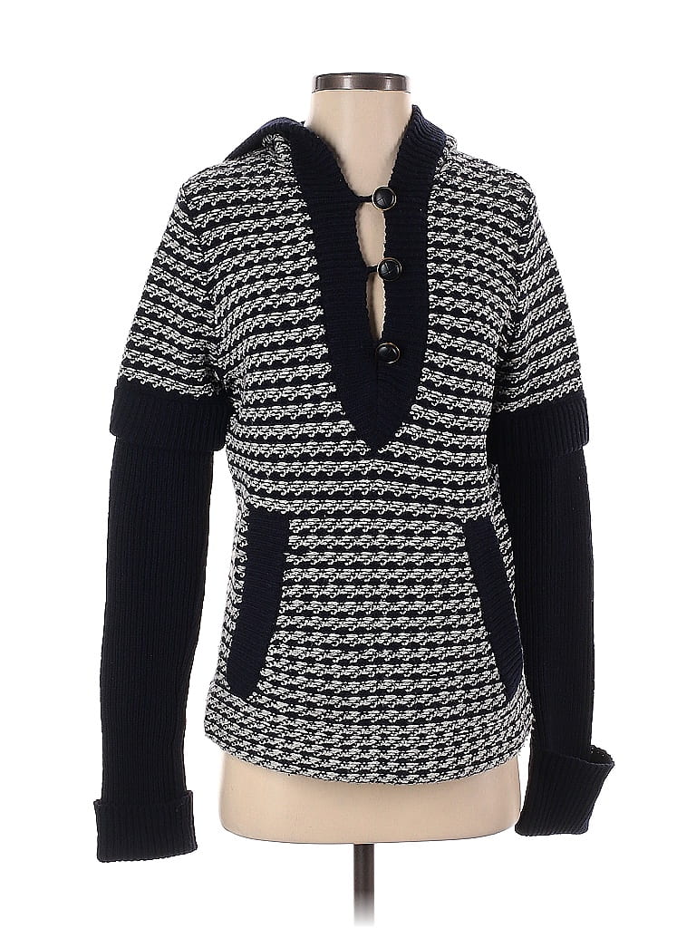 TORY BURCH Size XS Black Mesh Sequined Crew Neck Pullover main image 0